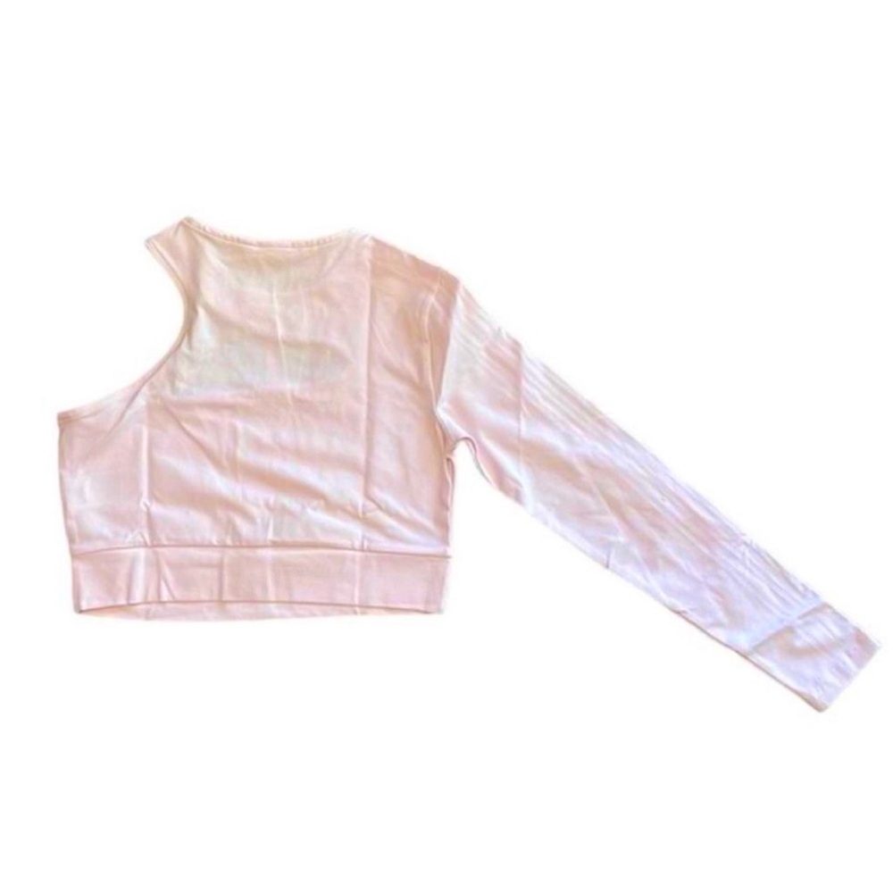 Adidas Originals Women’s Pink One-Shoulder Cutout Crop Top - Size Large - Picture 4 of 5